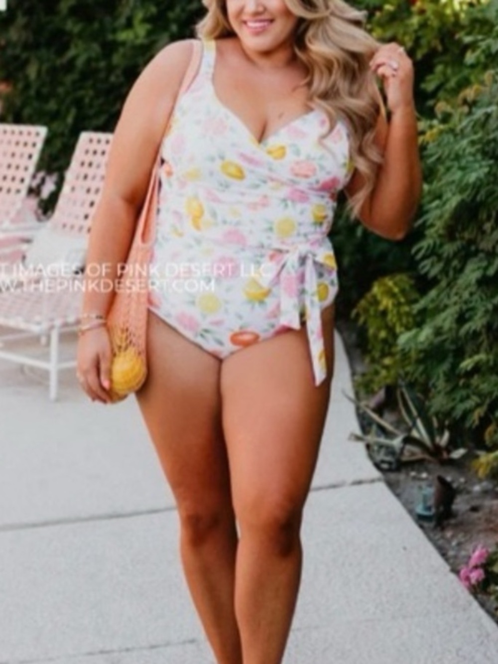 The Pink Desert Floral Wrap One-Piece Swimsuit - White/Multi